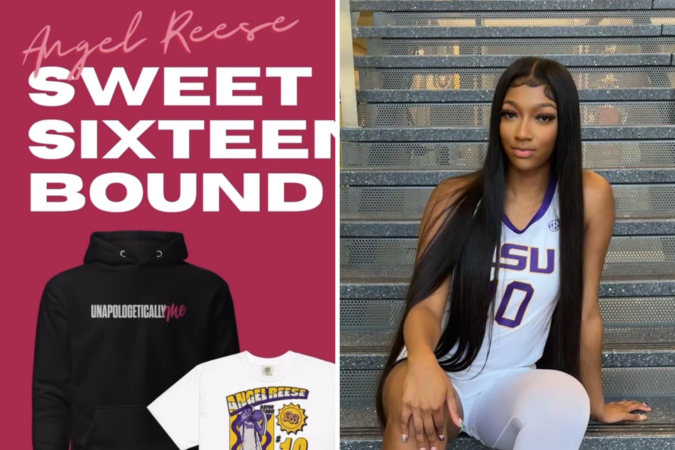 In celebration of the LSU Lady Tigers advancing to the Sweet 16 March Madness Round, Angel Reese has all of her fan apparel discounted at a fun 16% off.
