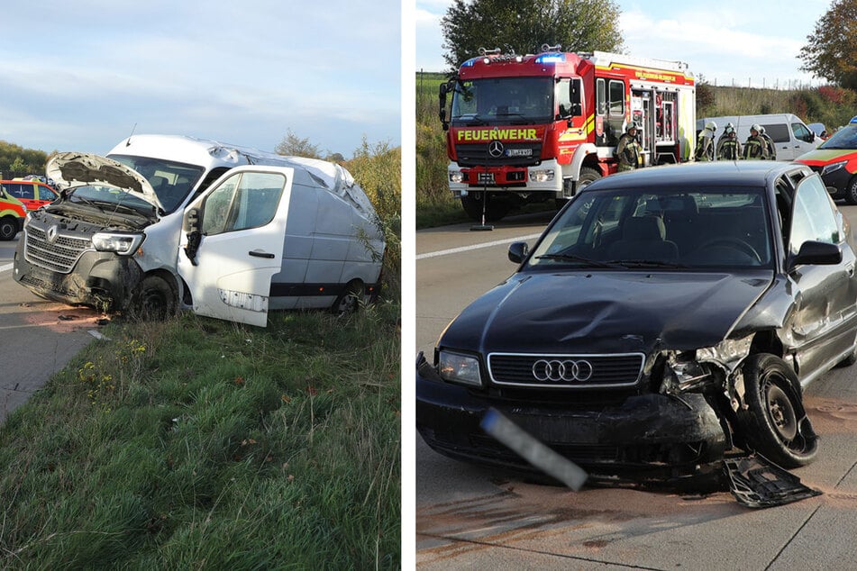 Unfall A4: Audi kollidiert auf A4 nahe Dresden mit Transporter: Fünf Jahre alter Junge schwer verletzt