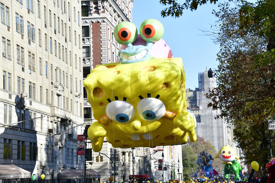 SpongeBob SquarePants &amp; Gary balloons by Nickelodeon's SpongeBob SquarePants for the 96th Macy's Thanksgiving Day Parade on November 24, 2022.