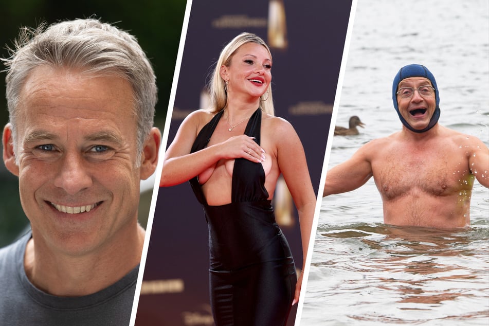 Unter anderem "SOKO Leipzig"-Star Marco Girnth (55, l.), Evelyn Burdecki (37, M.) und Schauspieler Wigald Boning (58) sind im "Riverboat" zu Gast.
