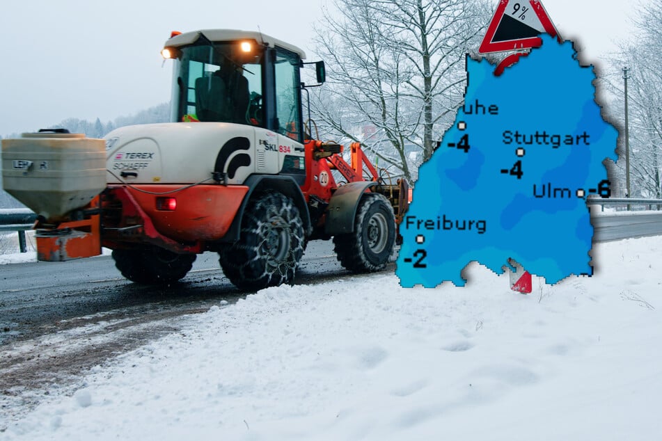 Auf den Straßen in Baden-Württemberg wird es glatt.