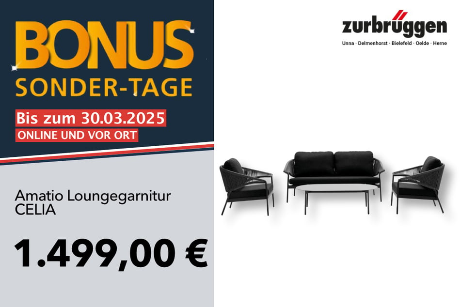 Die Amatio Loungegarnitur in Variante 2 für 1.499 Euro.