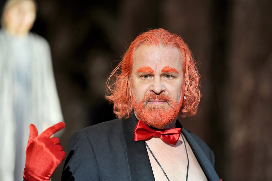 Sattmann spielte den Teufel bei den Proben für das Stück "Jedermann" im Berliner Dom 2012.