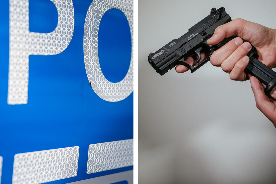 Männergruppe hantiert mit Waffe an Tankstelle, plötzlich fallen Schüsse