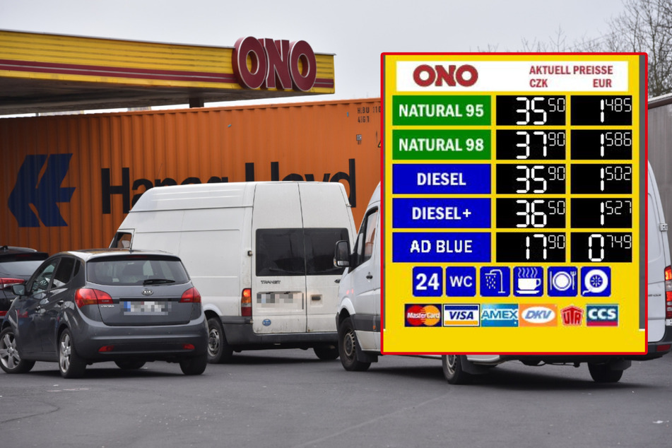 Für Sachsen ist es derzeit günstig, in Tschechien - wie hier bei Ono-Tank in Chlumec - zu tanken.