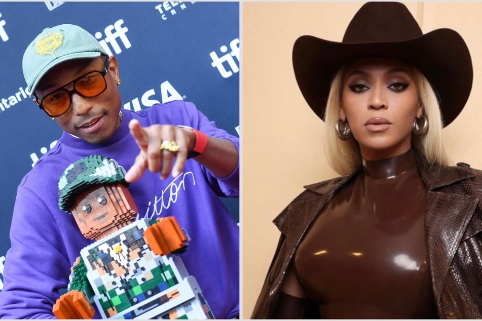 Pharrell (l.) seemingly teased that he's been working on new music with Beyoncé.