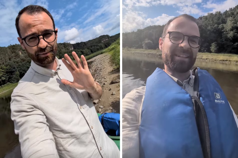 Wissenschaftsjournalist Niklas Kolorz hat sich für die Doku auch mit einem Kajak auf die Elbe getraut.