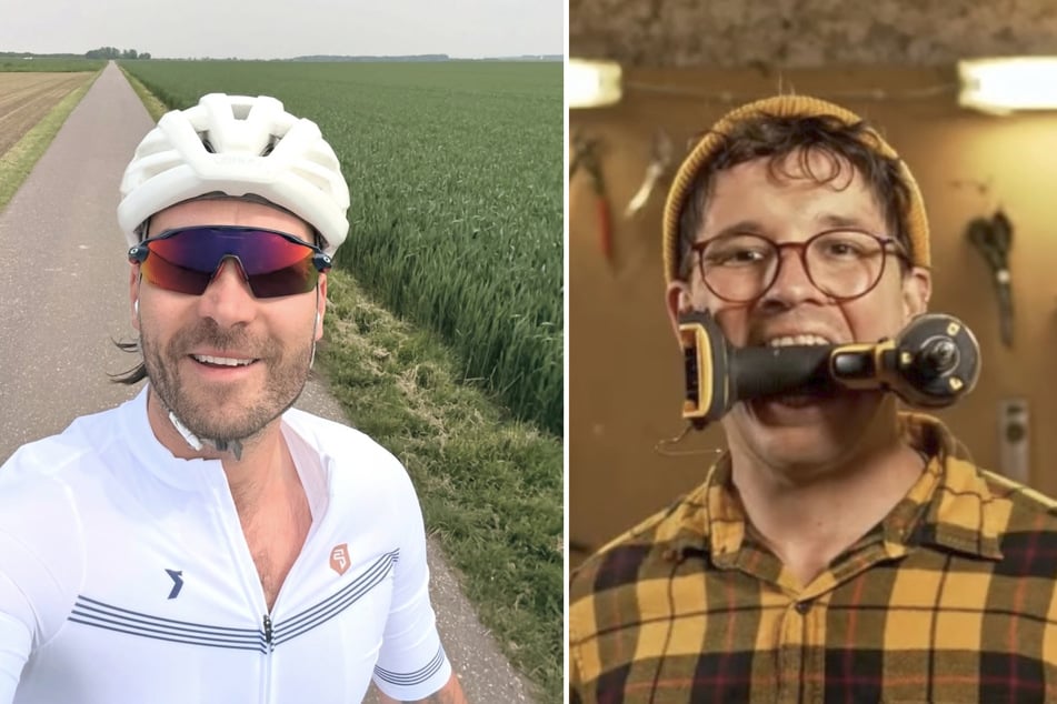 Ex-Radprofi Rick Zabel (32, l.) und Wildcard-Gewinner Jang Ludi (35) sollen sich der Survival-Show stellen.