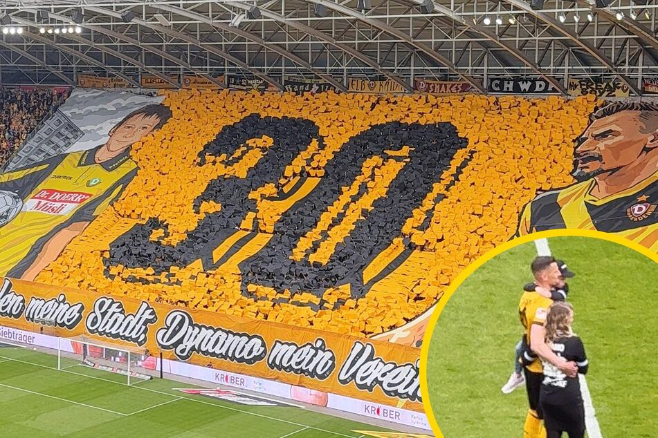 Die Dynamo-Fans feiern Stefan Kutschke mit einer beeindruckenden Choreo.