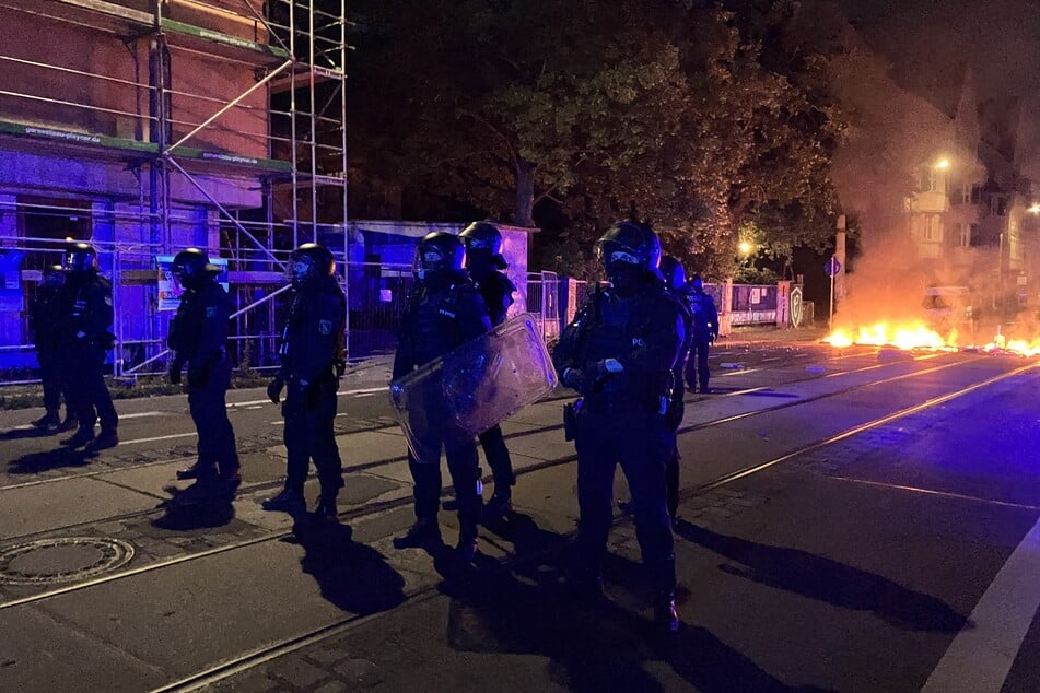 Die Polizei war am Sonntagabend in Connewitz im Einsatz.