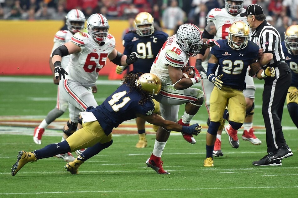 Ohio State faced Notre Dame to win the 2016 Fiesta Bowl.