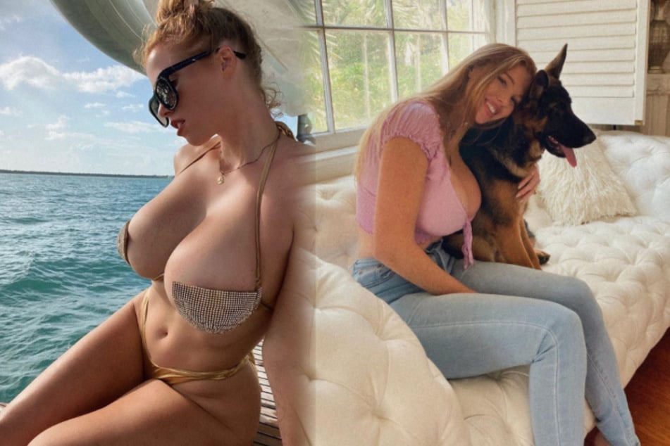Sexy model's fans are more excited about what she's posing with than about her curves
