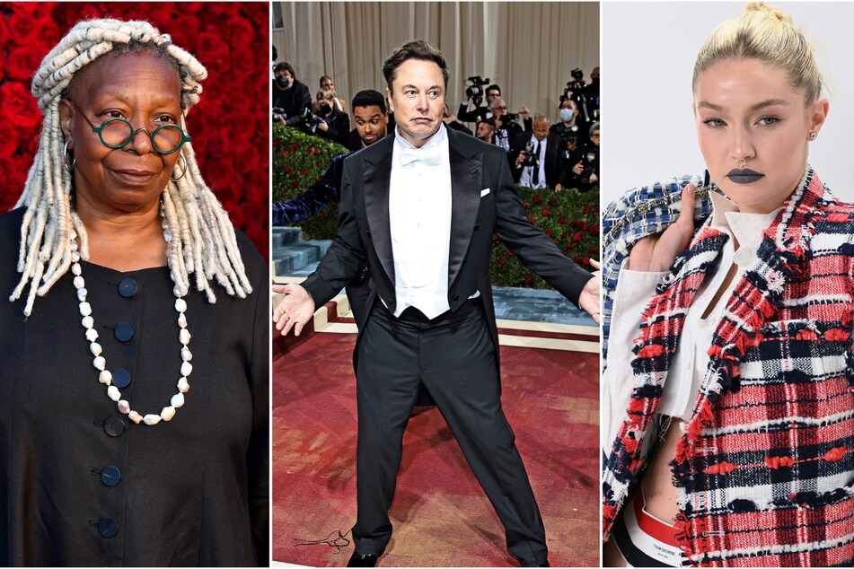 From Gigi Hadid (r) to Whoopi Goldberg (l), a few celebs decided to leave Twitter following Elon Musk's takeover.