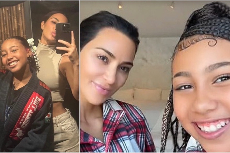 Kim Kardashian twins with North West in Christmas TikTok clips