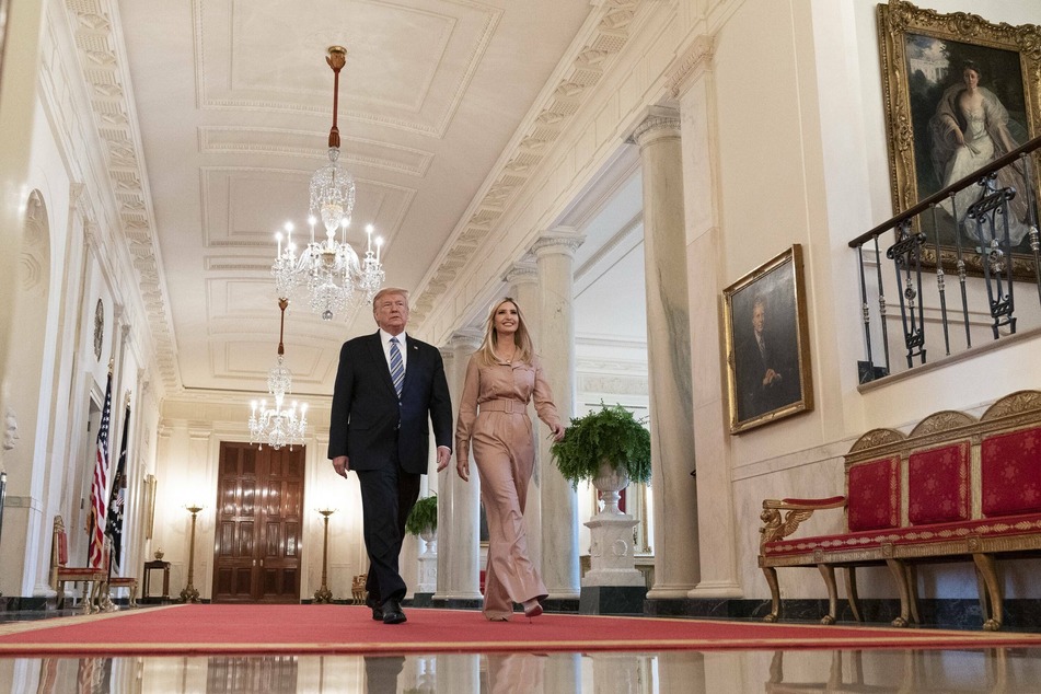 President Donald Trump (l) and Ivanka Trump at the White House.