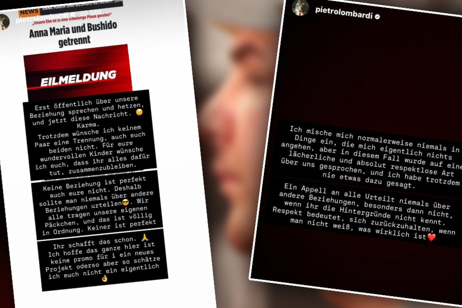 Auf seinem Instagram-Kanal meldete sich Pietro (33) am Freitag mit deutlichen Worten zur Ferchichi-Trennung.