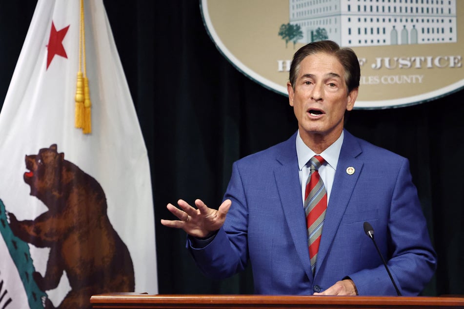 Los Angeles County District Attorney Nathan J. Hochman addresses the media at the Hall of Justice about a judge's ruling denying a new trial for Lyle and Erik Menendez on Tuesday in Los Angeles, California.
