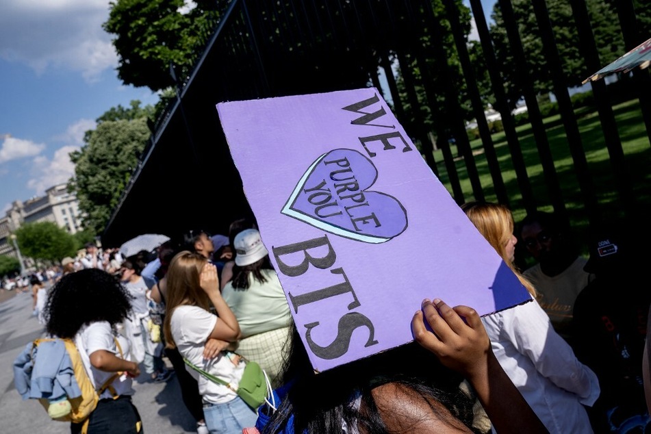 Hundreds of fans were lined up outside the White House on Tuesday to welcome BTS.
