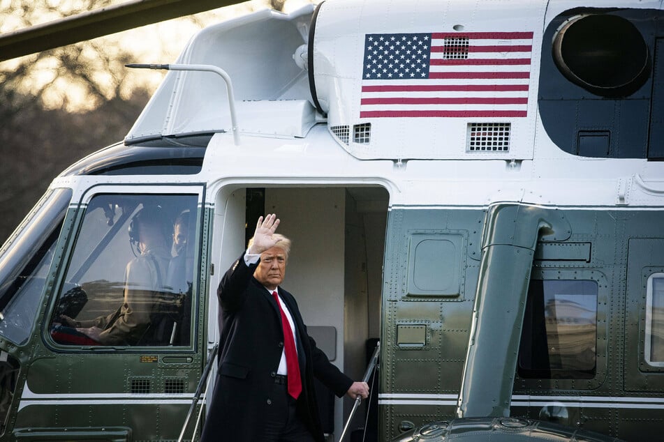 Donald Trump departed the White House on Marine One on January 20, 2021.