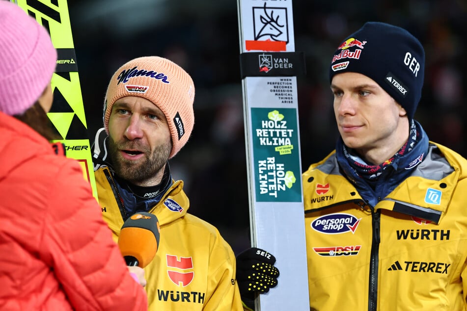 Die letzten WM-Hoffnungen von Sven Hannawald ruhen auf Pius Paschke (34, l.) und Andreas Wellinger (29).