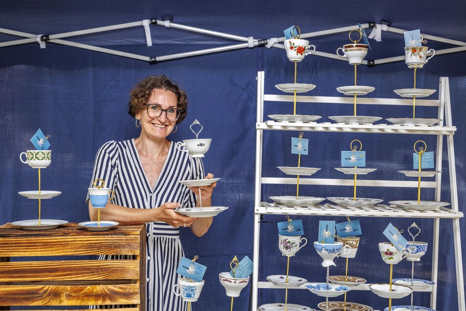 Auf Märkten ist Anke Seidel (45) mit den Etageren häufiger unterwegs.