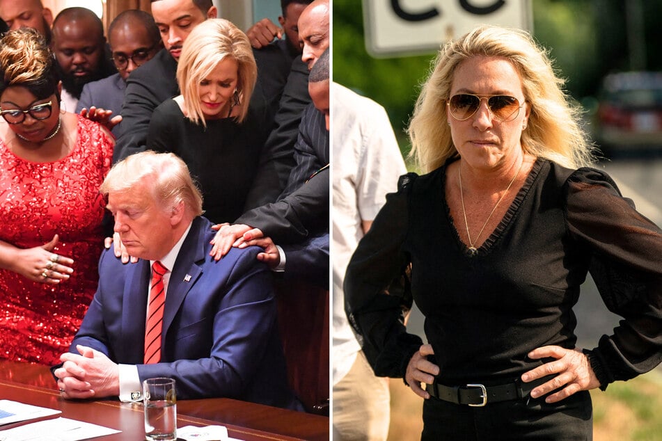 In a social media post on Easter Sunday, Marjorie Taylor Greene (r.) criticized President Donald Trump and his MAGA followers for "worshipping" him.