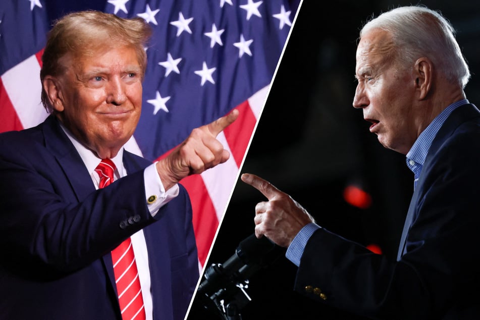 President Joe Biden (r.) and his presumptive challenger Donald Trump traded jabs during campaign rallies in Georgia on Saturday,
