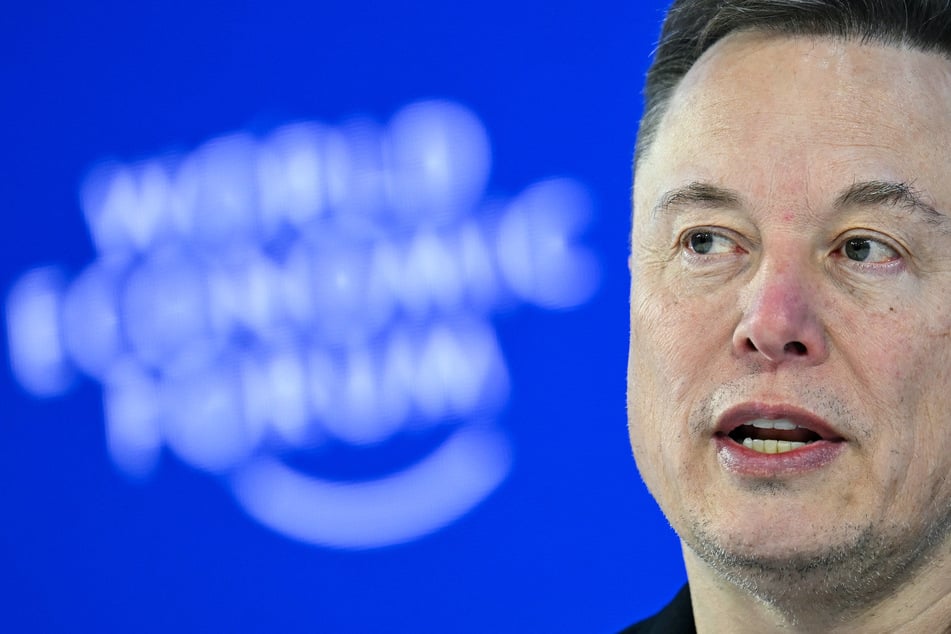 SpaceX CEO Elon Musk speaks during the World Economic Forum annual meeting in Davos on January 22, 2026..