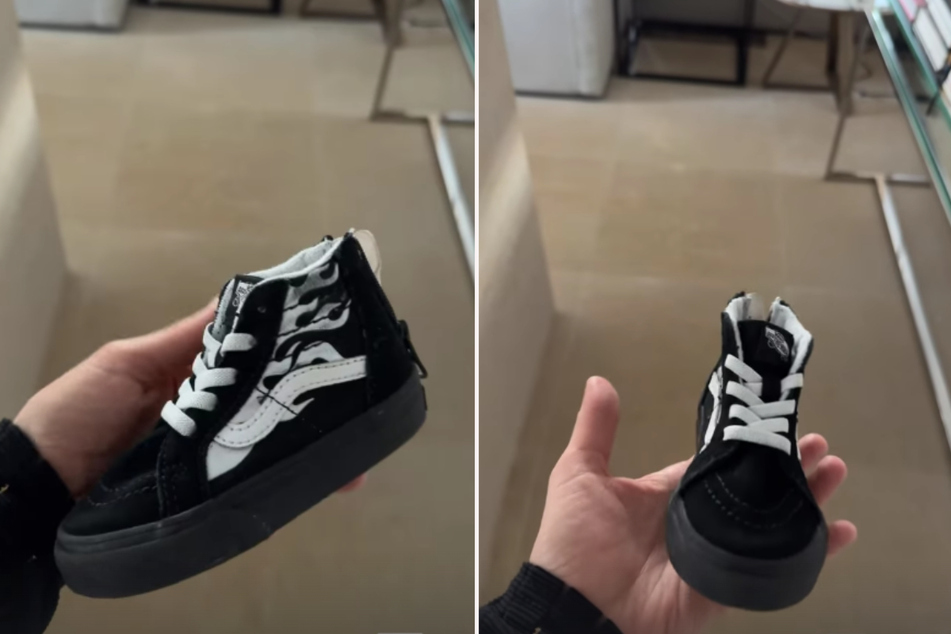 Gülcan zeigt die gar nicht mal so kleinen neuen Schuhe von "Baby Kamps".