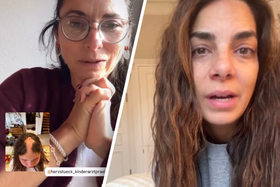 Schauspielerin Lilli Hollunder (39, r.) macht auf Instagram auf den Unfall mit dem Handmixer aufmerksam.