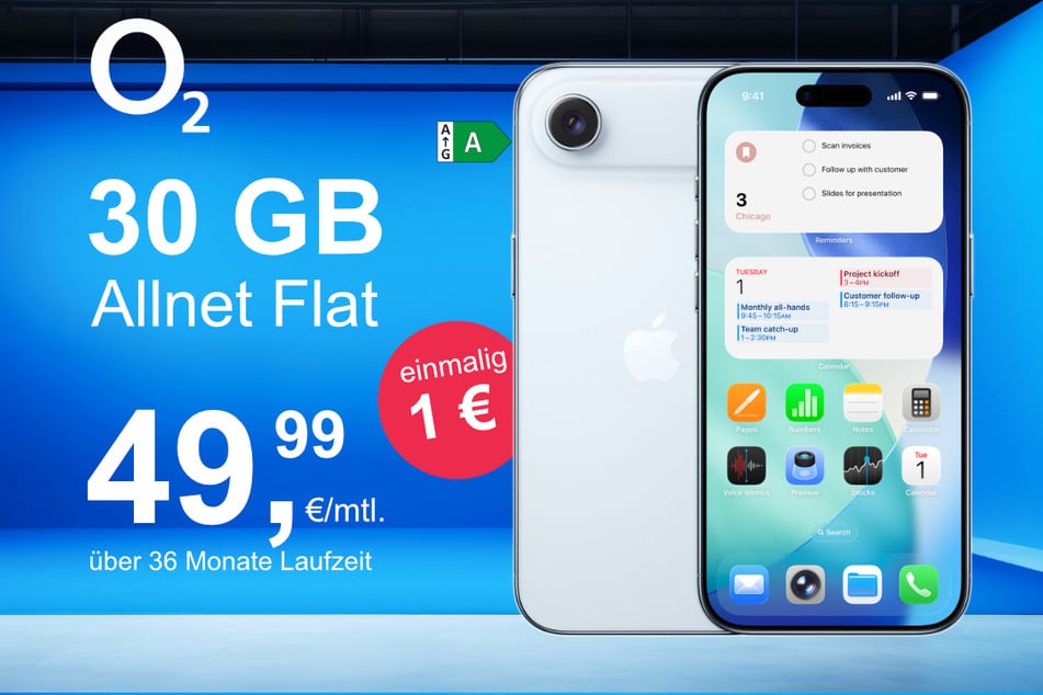 Das neue iPhone 17 Air inkl. 30 GB Datenvolumen für nur 1 Euro exklusiv bei o2.
