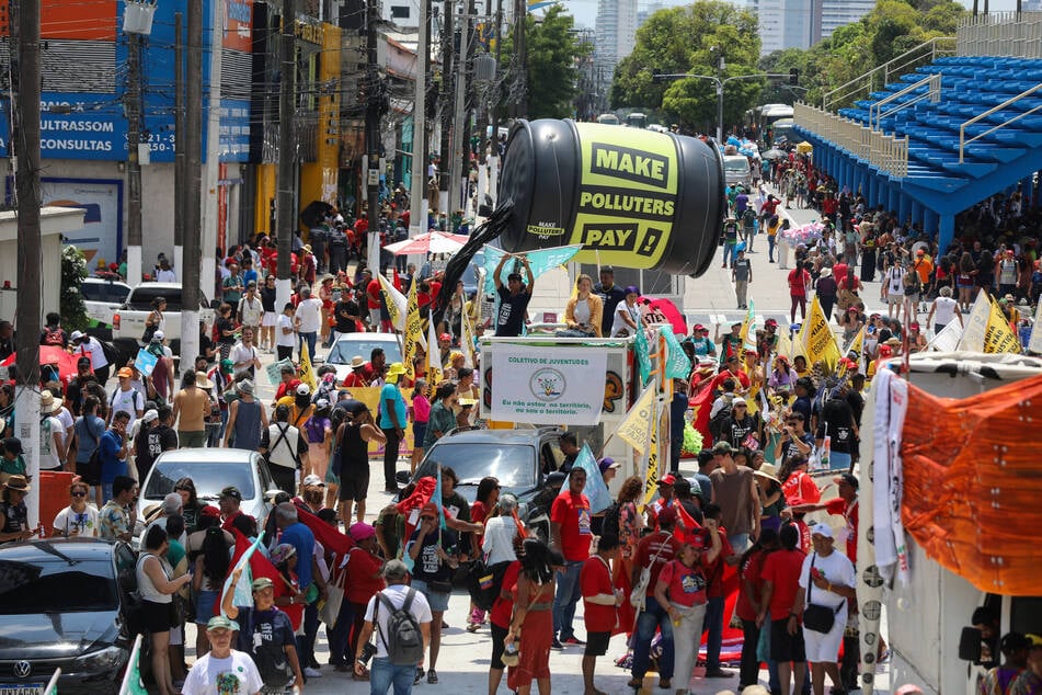 Indigenous people, climate activists, and human rights advocates gathered to march for justice in Belém, which is hosting COP30.