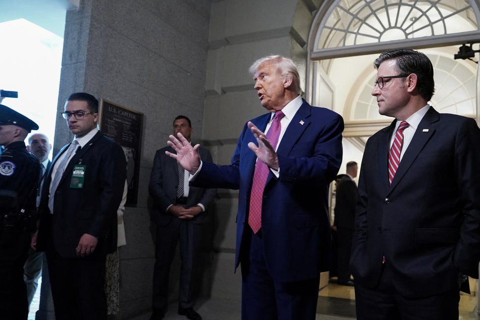 Trump appeared alongside House Speaker Mike Johnson and guaranteed that voters would not "lose their health insurance."
