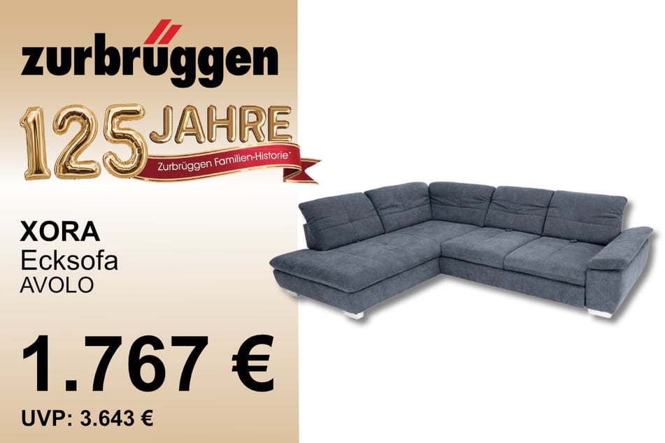 Das XORA Ecksofa für 1.767 statt 3.643 Euro.