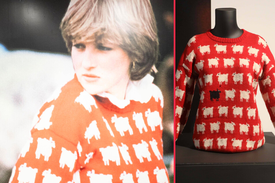 Princess Diana's famous black sheep sweater has fetched a very high price at auction.