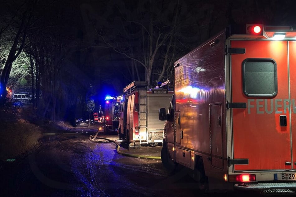 54 Einsatzkräfte waren vor Ort, um das in Flammen stehende Gelände zu löschen.