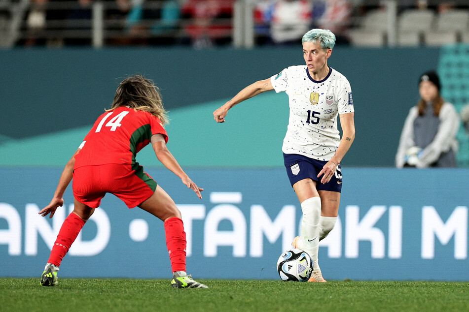 US midfielder Megan Rapinoe (r.) made an appearance off the bench her team's 0-0 draw with Portugal.