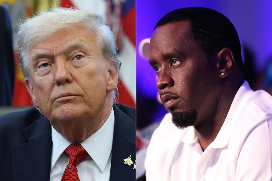 President Donald Trump (l.) confirmed to reporters on Monday that Sean "Diddy" Combs has asked for a presidential pardon.