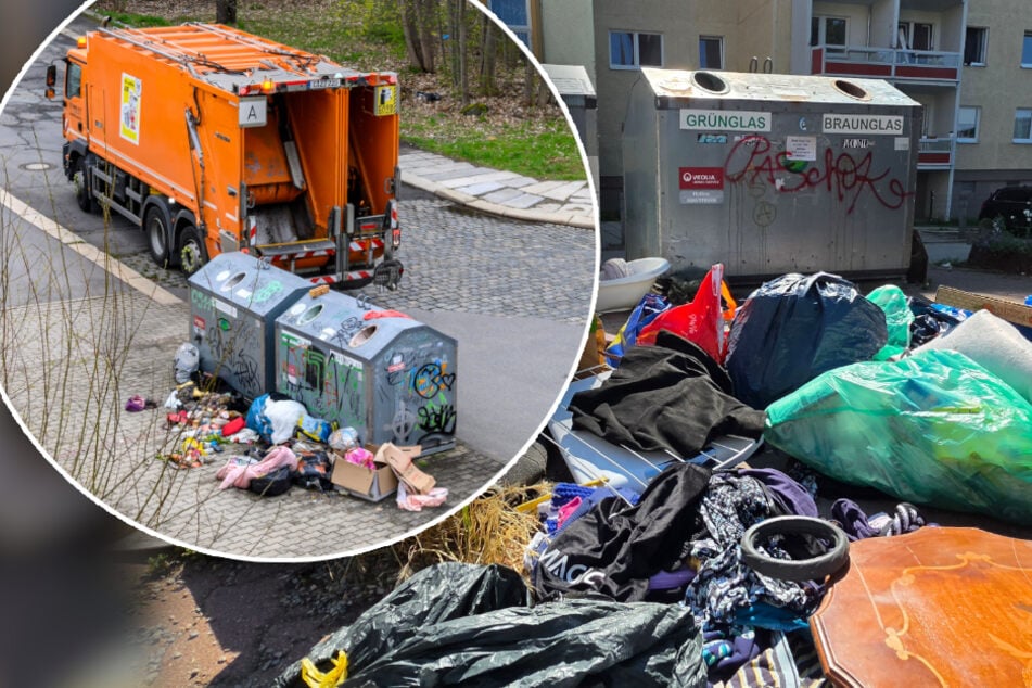 Chemnitz: Müll-Hotspot auf Chemnitzer Sonnenberg: Abtransport kostete dieses Jahr bereits Tausende Euro!