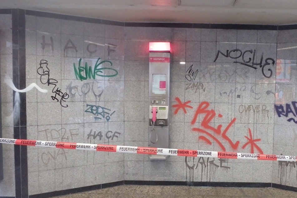 Die Polizei hat Bilder der Schmierereien am Hansaplatz veröffentlicht.