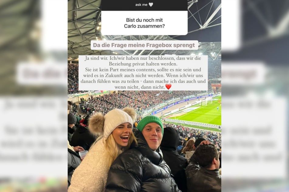 Mit dieser Bild-Text-Kombination beantwortete Larissa Neumann (23) eine Frage, die ihr offenbar von sehr vielen ihrer Fans gestellt wurde.