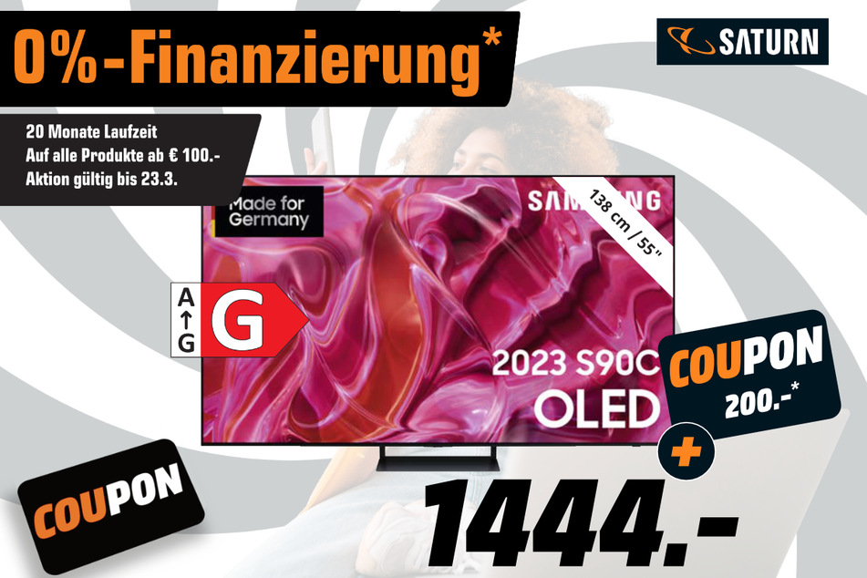 55-Zoll Samsung-Fernseher für 1.444 Euro + 200-Euro-Coupon.