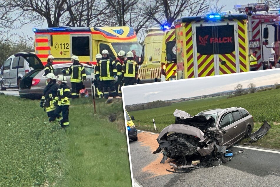 Skoda kommt in den Gegenverkehr, neun Menschen werden verletzt