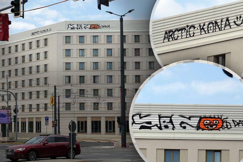 Chemnitz: In luftiger Höhe: Graffiti-Sprayer beschmieren Hotel in Chemnitz