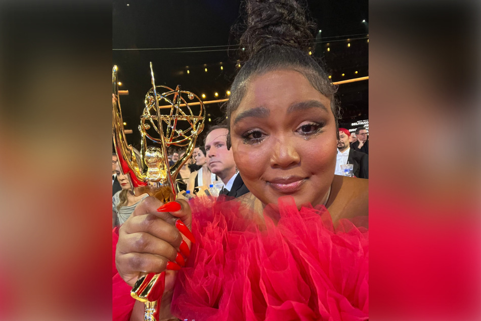 Lizzo shared a selfie after her Emmy win on Monday night.