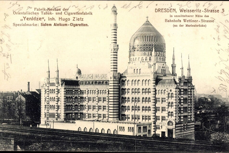 Zeugnis von damals, als das Industriewachstum brummte: Die Tabakfabrik Yenidze (1908 bis 1909 erbaut) prägt - anders als die Börse - noch immer das Stadtbild.