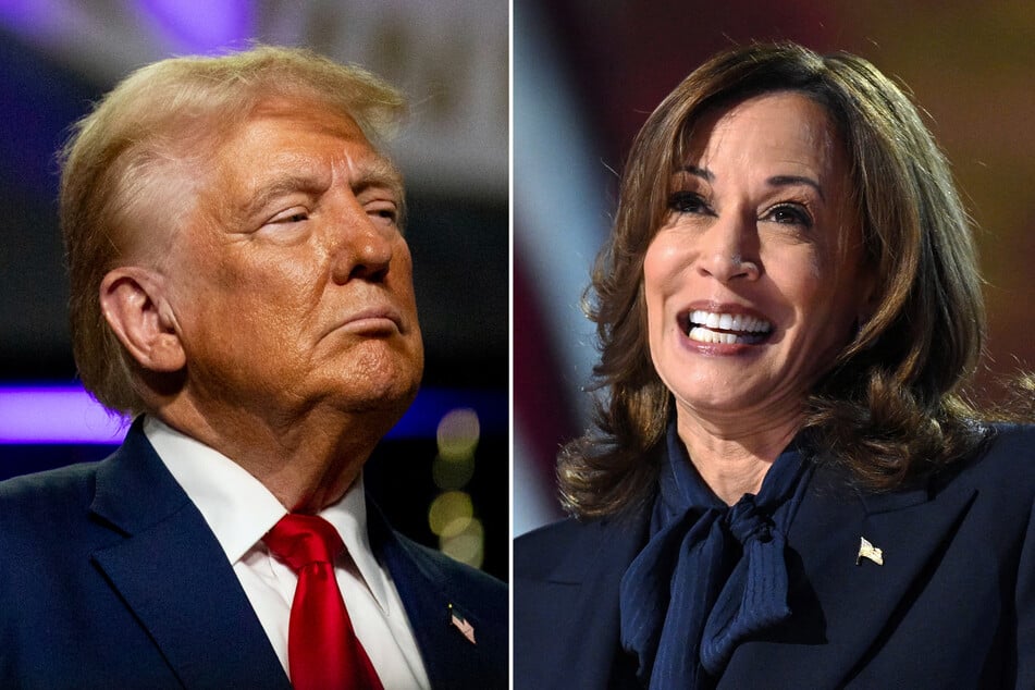 Donald Trump (l.) said Tuesday he had "reached an agreement" for a September 10 debate with Kamala Harris, two days after he threatened to pull out.