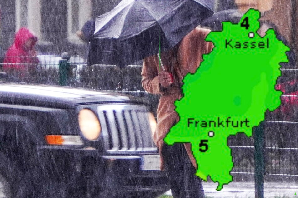 Es wird kalt und regnerisch in Frankfurt und Hessen: Wetteronline.de (Grafik) sagt für den Mittwoch maximal 4 bis 5 Grad voraus, der Deutsche Wetterdienst (DWD) 2 bis 5 Grad.