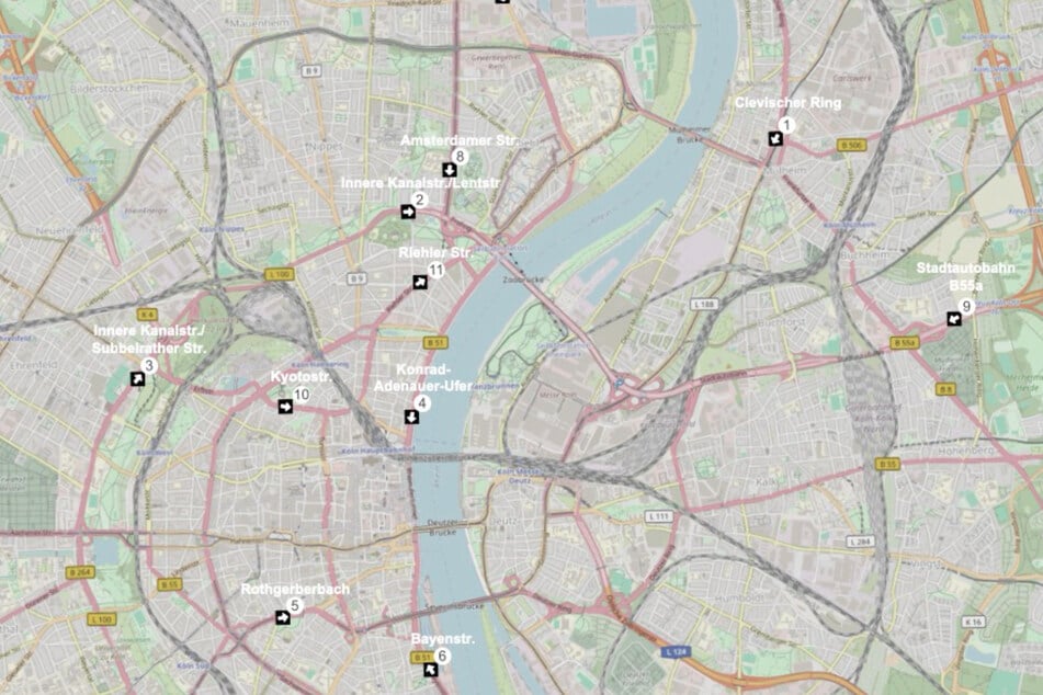 An diesen Standorten finden sich die neuen Variotafeln in Köln.