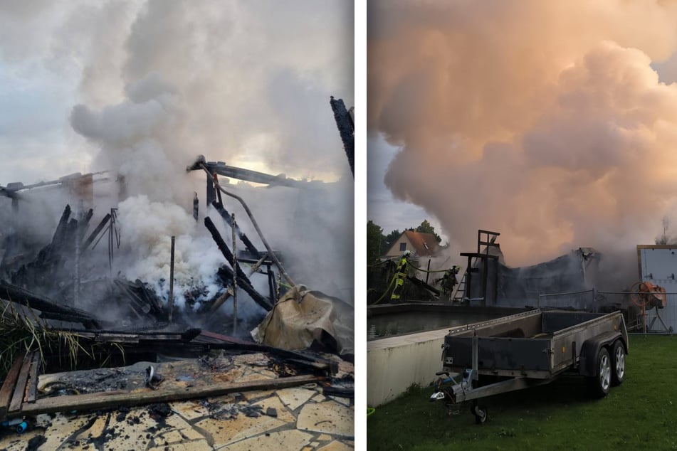 In Burg brannte ein großer Schuppen, in dem Pferde untergebracht waren.